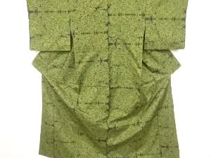 竹笹模様織出し本場泥大島紬着物（5マルキ）